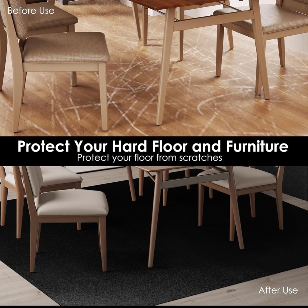 Black Area Floor Mat for Hard Floors